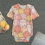 Cute Cartoon Pig Pattern Print Men's Bodysuit