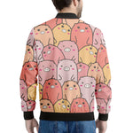 Cute Cartoon Pig Pattern Print Men's Bomber Jacket