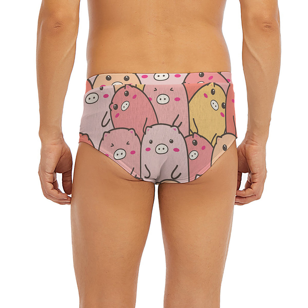 Cute Cartoon Pig Pattern Print Men's Briefs