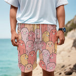 Cute Cartoon Pig Pattern Print Men's Cargo Shorts