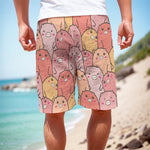 Cute Cartoon Pig Pattern Print Men's Cargo Shorts