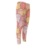 Cute Cartoon Pig Pattern Print Men's Compression Pants