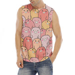 Cute Cartoon Pig Pattern Print Men's Fitness Tank Top