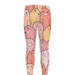 Cute Cartoon Pig Pattern Print Men's leggings