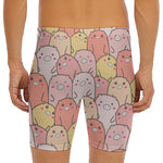 Cute Cartoon Pig Pattern Print Men's Long Boxer Briefs