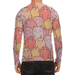 Cute Cartoon Pig Pattern Print Men's Long Sleeve Rash Guard