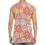 Cute Cartoon Pig Pattern Print Men's Muscle Tank Top