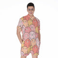 Cute Cartoon Pig Pattern Print Men's Romper