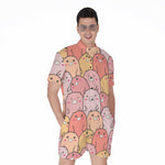 Cute Cartoon Pig Pattern Print Men's Rompers