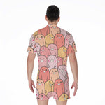Cute Cartoon Pig Pattern Print Men's Rompers