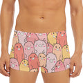Cute Cartoon Pig Pattern Print Men's Short Boxer Briefs