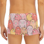 Cute Cartoon Pig Pattern Print Men's Short Boxer Briefs