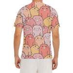 Cute Cartoon Pig Pattern Print Men's Short Sleeve Rash Guard