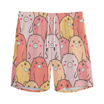 Cute Cartoon Pig Pattern Print Men's Sports Shorts