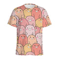 Cute Cartoon Pig Pattern Print Men's Athletic T-Shirt