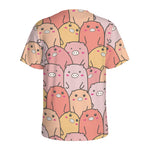 Cute Cartoon Pig Pattern Print Men's Sports T-Shirt