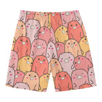 Cute Cartoon Pig Pattern Print Men's Swim Trunks