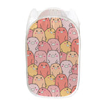 Cute Cartoon Pig Pattern Print Mesh Laundry Hamper