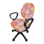 Cute Cartoon Pig Pattern Print Office Chair Cover
