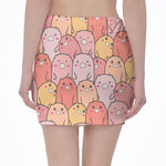 Cute Cartoon Pig Pattern Print Pencil Mini Skirt