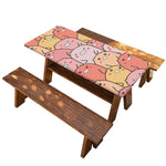Cute Cartoon Pig Pattern Print Picnic Table Cover