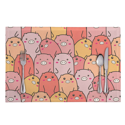 Cute Cartoon Pig Pattern Print Placemat
