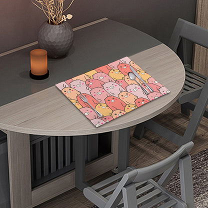 Cute Cartoon Pig Pattern Print Placemat