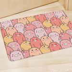Cute Cartoon Pig Pattern Print Polyester Doormat