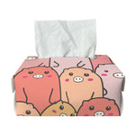 Cute Cartoon Pig Pattern Print Rectangle Tissue Box Cover