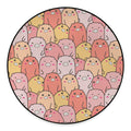 Cute Cartoon Pig Pattern Print Round Floor Mat