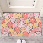 Cute Cartoon Pig Pattern Print Rubber Doormat