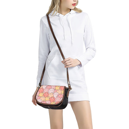 Cute Cartoon Pig Pattern Print Saddle Bag