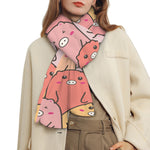 Cute Cartoon Pig Pattern Print Scarf