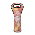 Cute Cartoon Pig Pattern Print Single Neoprene Wine Tote
