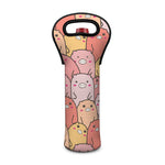 Cute Cartoon Pig Pattern Print Single Neoprene Wine Tote