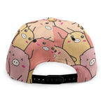 Cute Cartoon Pig Pattern Print Snapback Cap