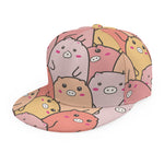 Cute Cartoon Pig Pattern Print Snapback Cap
