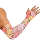 Cute Cartoon Pig Pattern Print Sun Protection Arm Sleeves