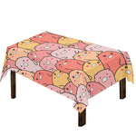Cute Cartoon Pig Pattern Print Tablecloth