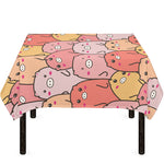 Cute Cartoon Pig Pattern Print Tablecloth