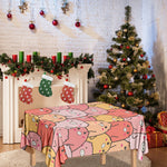 Cute Cartoon Pig Pattern Print Tablecloth