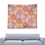 Cute Cartoon Pig Pattern Print Tapestry
