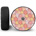 Cute Cartoon Pig Pattern Print Tire Cover With Camera Hole