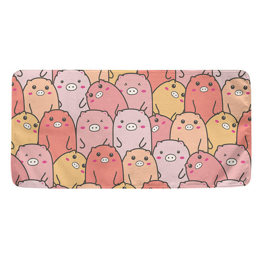 Cute Cartoon Pig Pattern Print Towel