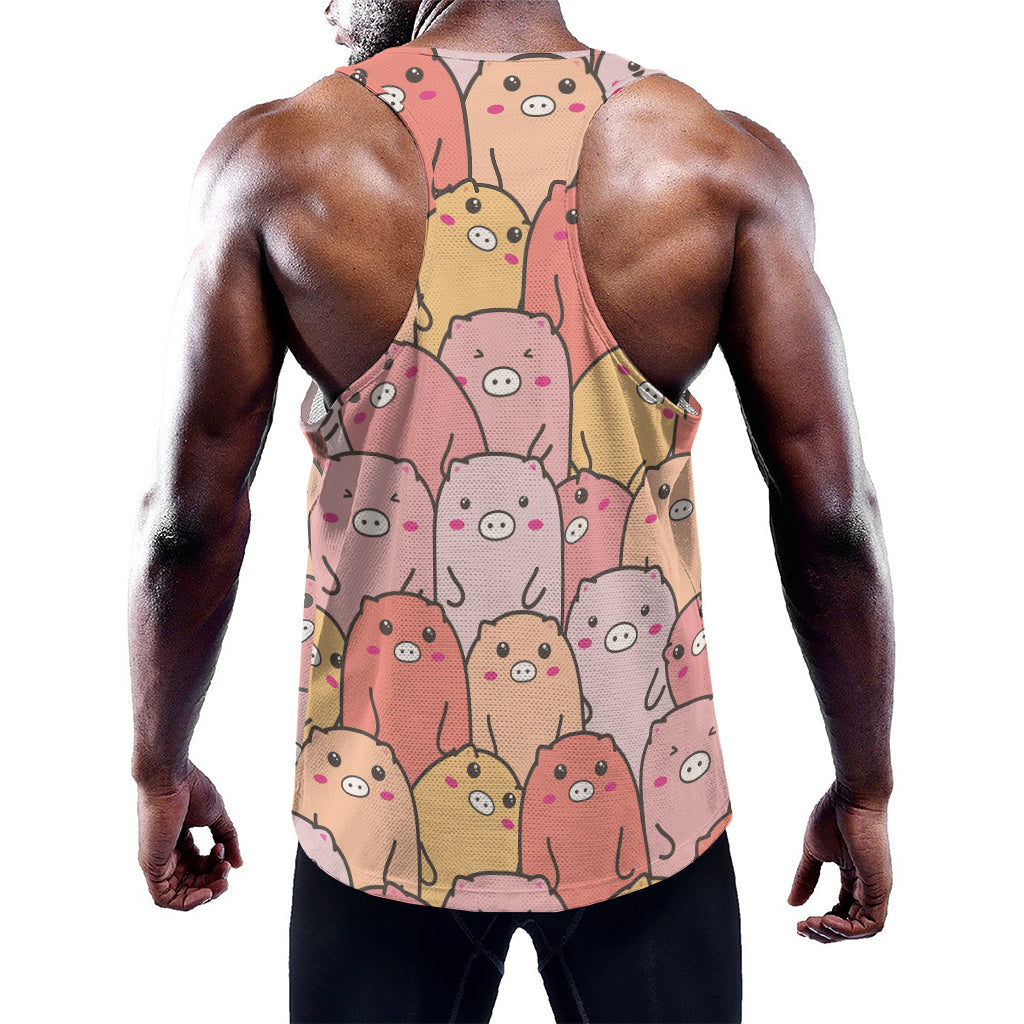 Cute Cartoon Pig Pattern Print Training Tank Top