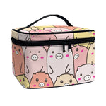 Cute Cartoon Pig Pattern Print Travel Makeup Bag