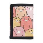 Cute Cartoon Pig Pattern Print Trifold Wallet