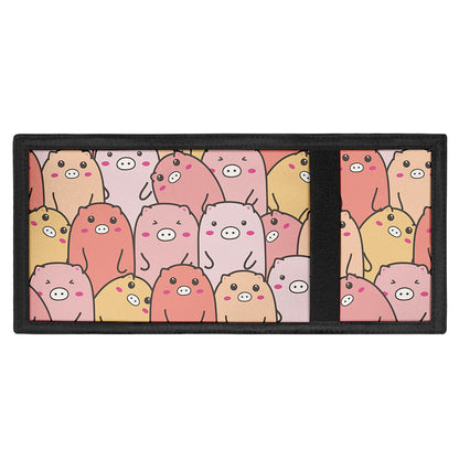 Cute Cartoon Pig Pattern Print Trifold Wallet