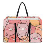 Cute Cartoon Pig Pattern Print Utility Tote Bag