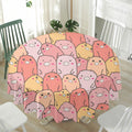 Cute Cartoon Pig Pattern Print Waterproof Round Tablecloth